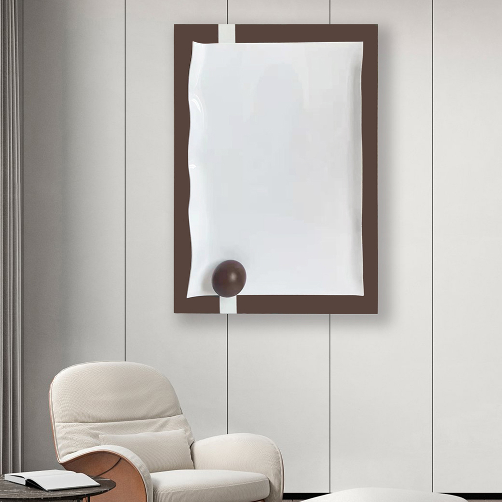 Modern Minimalist 3D Decorative Hanging Paintings Wall Decor in Chocolate & White