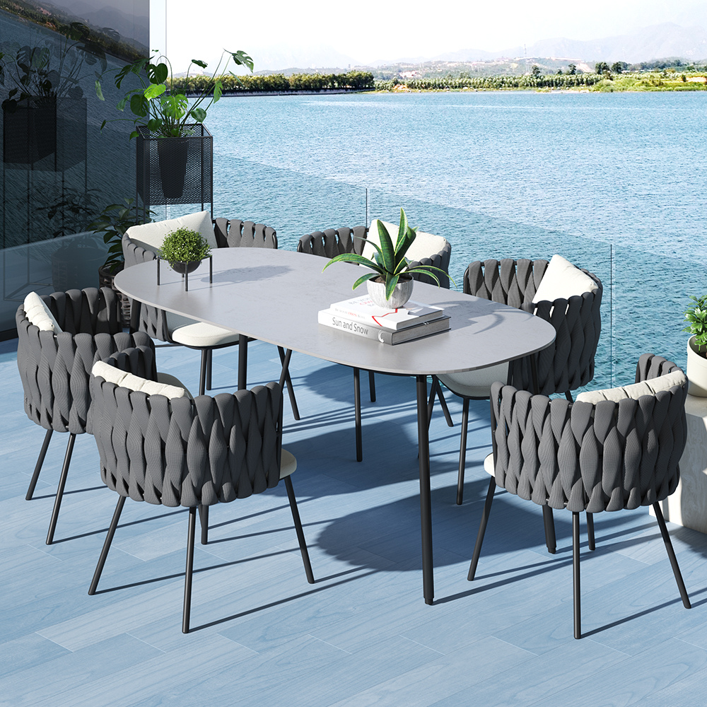 woven high dining set