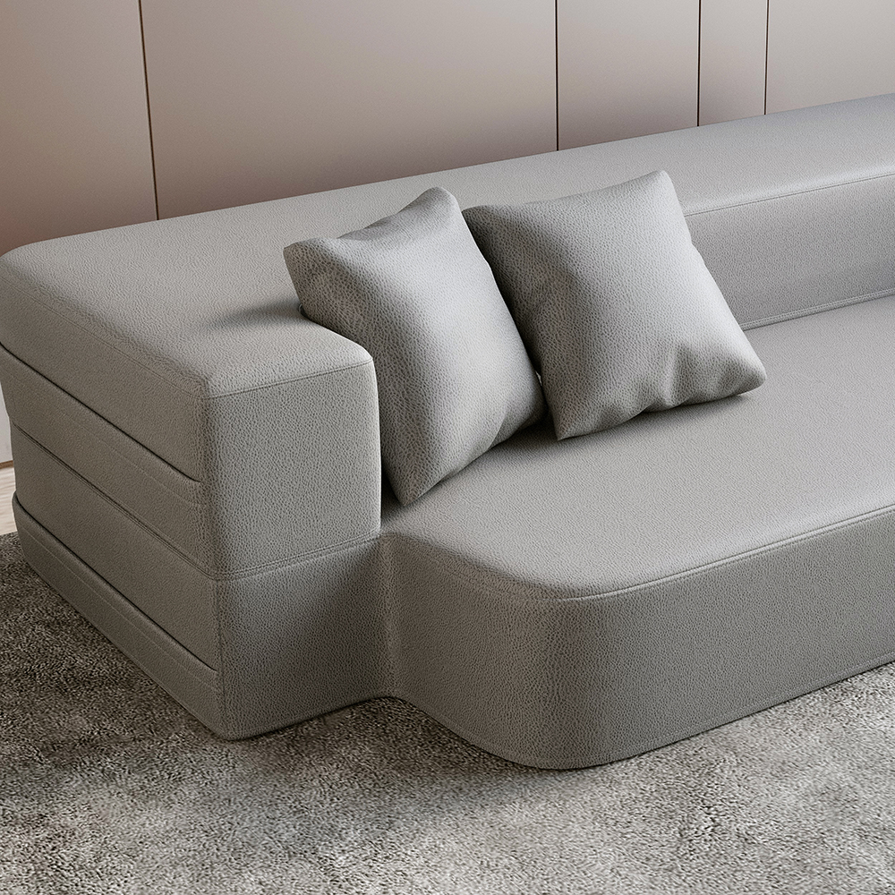 79" Modern Folding Sofa Bed Leath-Aire Upholstered Full Sleeper