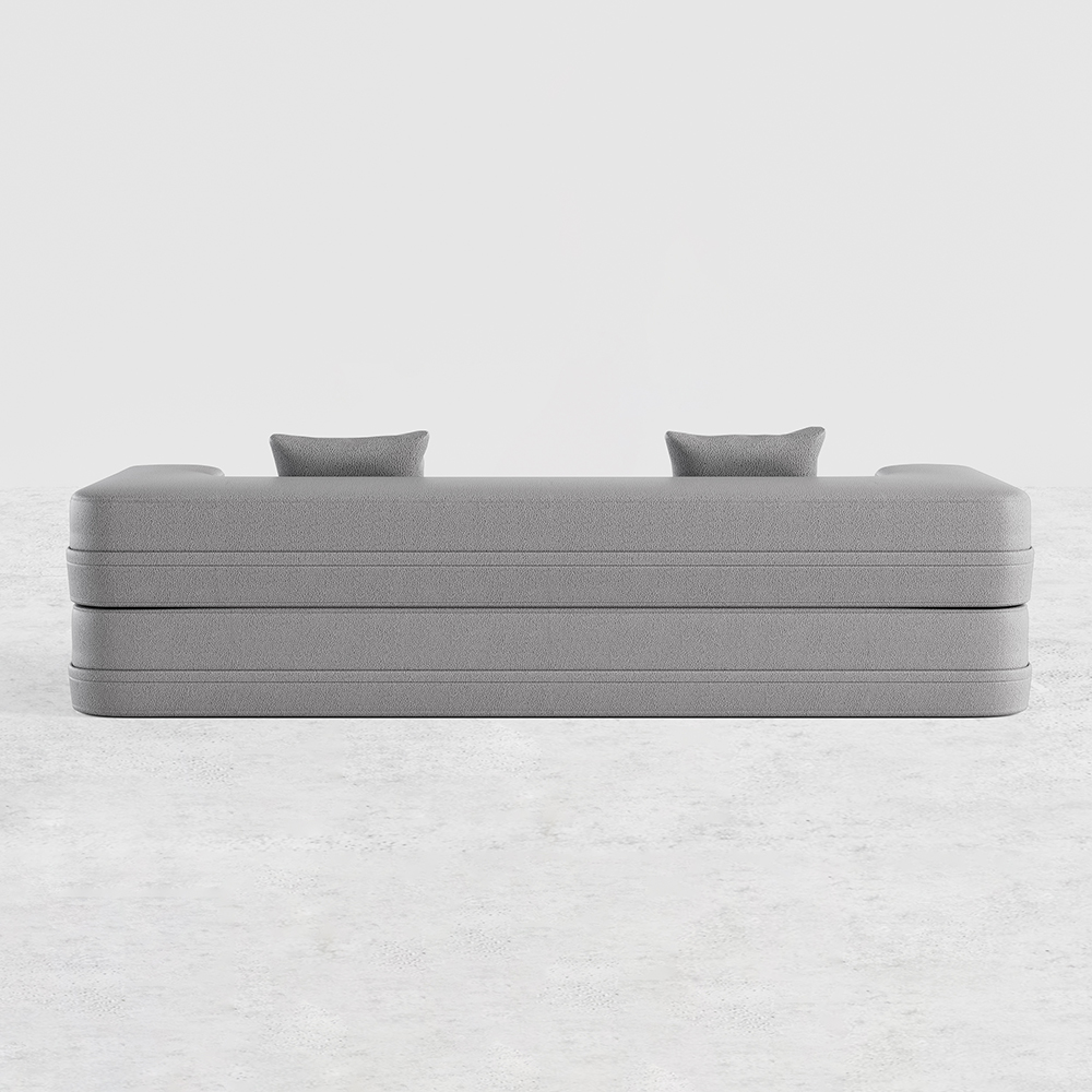 2000mm Modern Folding Sofa Bed Leath-Aire Upholstered Full Sleeper