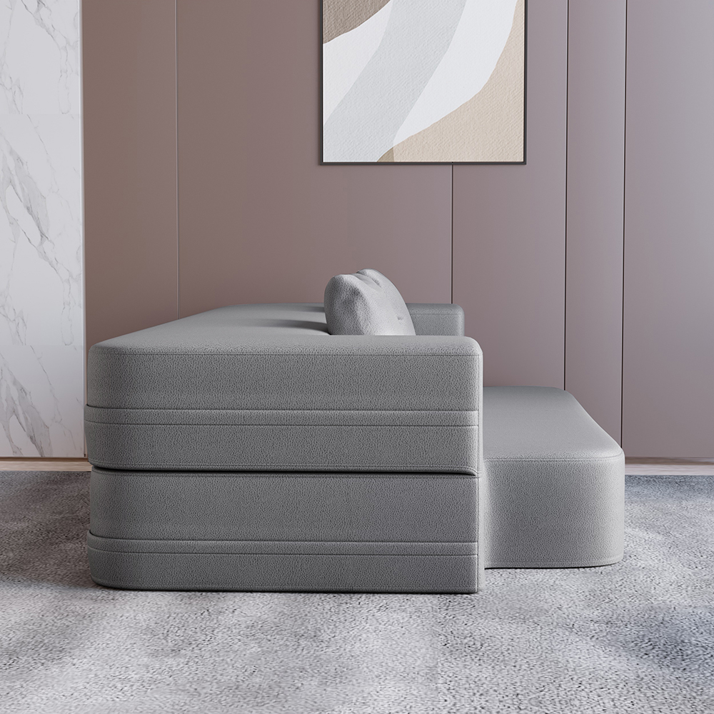 2000mm Modern Folding Sofa Bed Leath-Aire Upholstered Full Sleeper