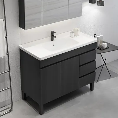 920mm Modern Black Bathroom Vanity, Bathrooms With Freestanding Vanities