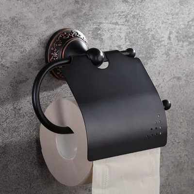 Bathroom Toilet Tissue Paper Roll Holder Paper Dispenser with Cover 6 Colors 