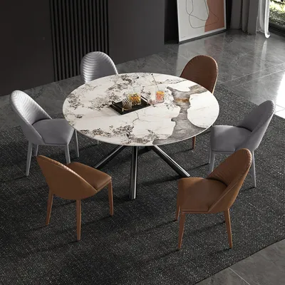 53 Modern Round Dining Table Faux, Faux Marble Tabletop