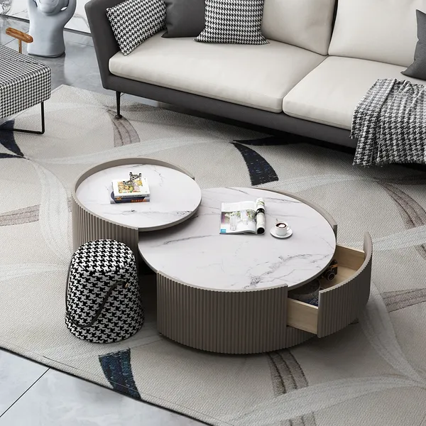 Modern Nesting Coffee Table Set With, Stylish Coffee Table Sets
