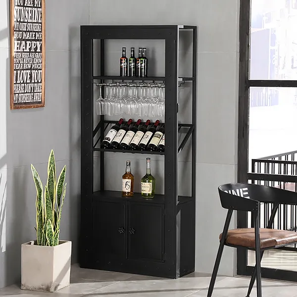 800mm Industrial Wine Cabinet Rack, Bar Cabinet With Wine Fridge Uk