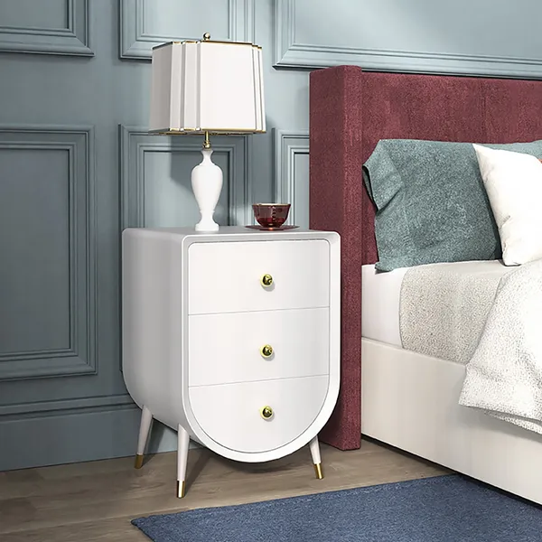 S Shaped Modern Cabinet Bedroom Bedside, Small Side Table Night Stand
