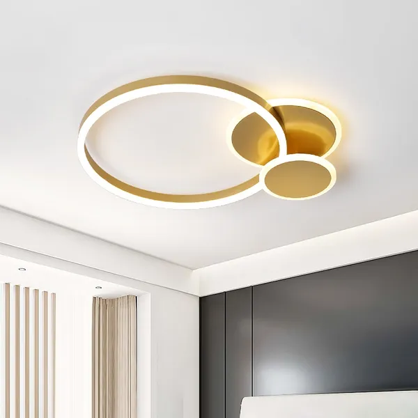 jewelry Readability translator Modern Gold Flush Mount Light Round LED Ceiling Light-Homary
