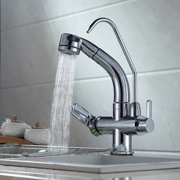 Single Hole Pull-Down Sprayer with Water Filtering Kitchen ...