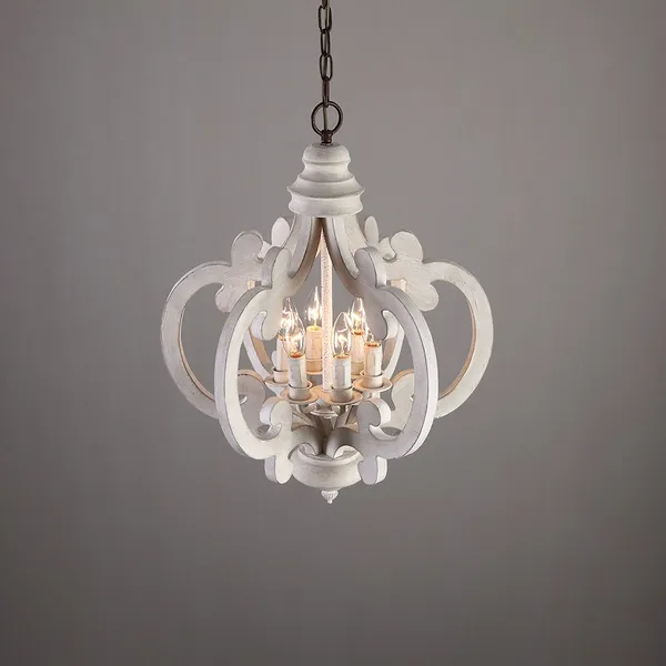 Light Candle Style Chandelier, Weathered Wood And Iron Chandelier