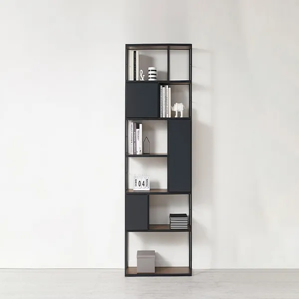 Black Industrial Bookshelf Rectangular, White Industrial Bookcase