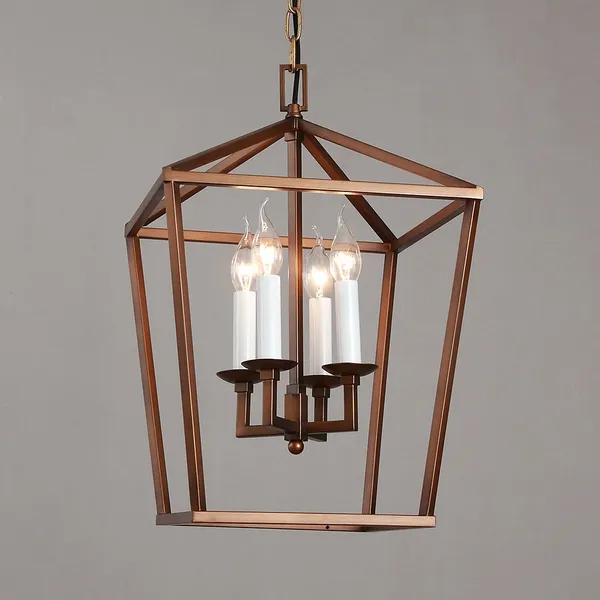 World Imports Cathedral 4-Light Rust Pendant 