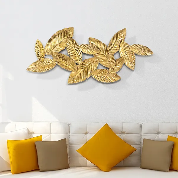 1225mm x 550mm Luxury European Style Sofa Background Golden Leaves Wall  Decor-Homary
