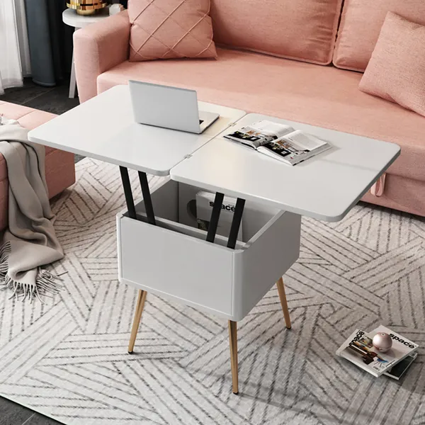 Modern Multi Functional Coffee Table, Expandable Coffee Table White