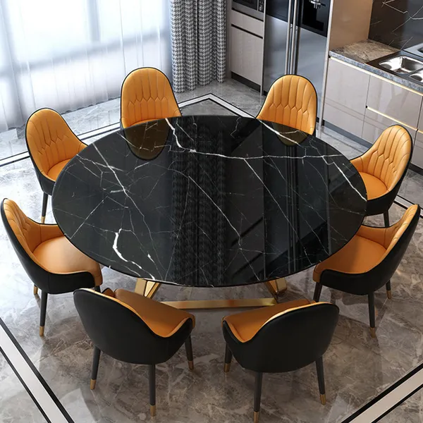 53 Black Modern Round Marble Dining, Round Modern Dining Table For 6