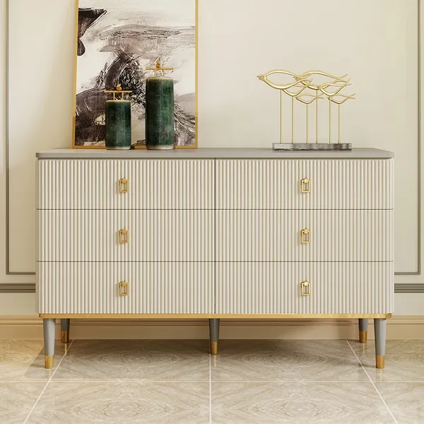 Storage Beige Gray Sideboard Homary, Accent Cabinet With Shelves