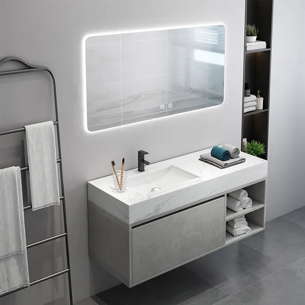 35 Floating Bathroom Vanity With, Single Sink Vanity Cabinet