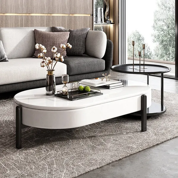 Lift Top Storage Lacquer Coffee Table, Coffee And Side Table Set With Storage