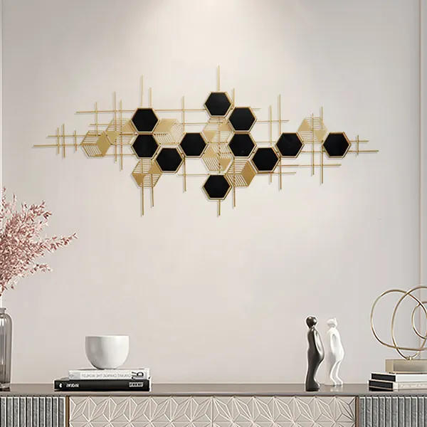 Geometric Metal Circle Modern Wall Art Sculpture Home Living Dining Room Display 