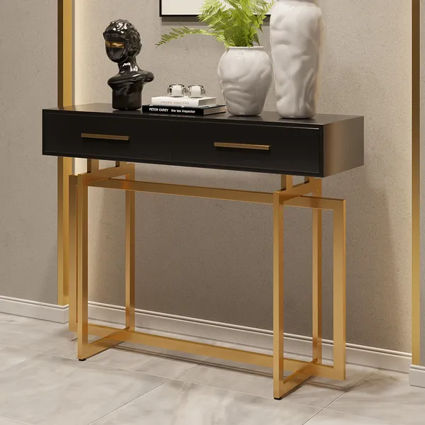 40 Modern Narrow Black Console Table, All Modern Black Console Table