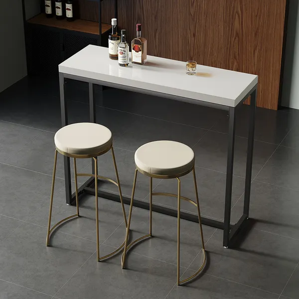 Industrial Rectangular Bar Height Table, Industrial High Bar Table And Stools