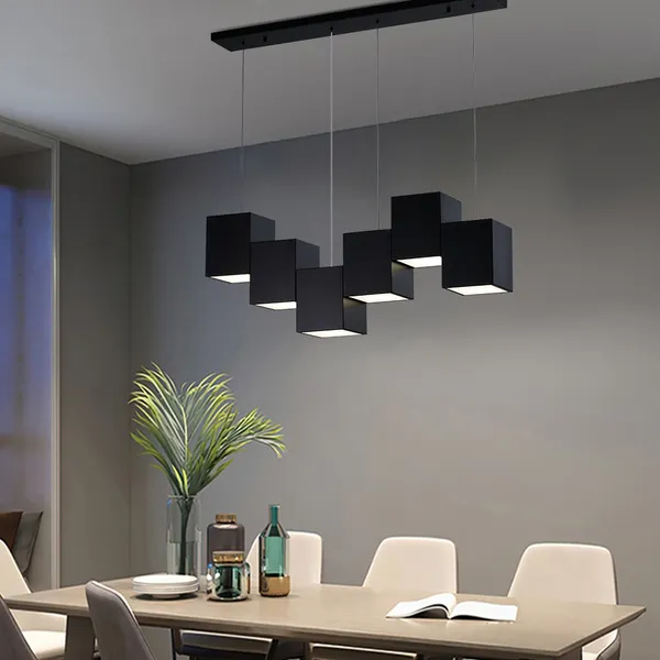 Led square restaurant bar ceiling light creative bedroom Kitchen pendant lamp A6 