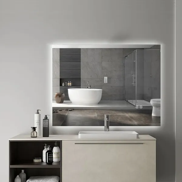 Patented Anti Fog Technology Home Selections Fogless Rectangular Wall Mounted Frameless Bathroom Mirror 256x662mm Mist Free Glass 