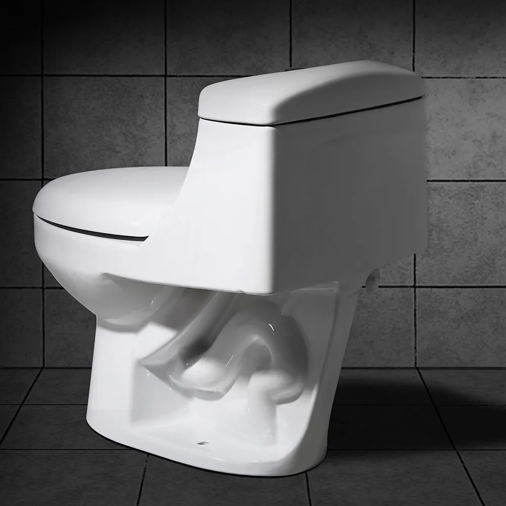 Modern Sleek White 1-Piece Dual Flush 0.8/1.6 GPF Compact Elongated Toilet with Slow-Close Lid