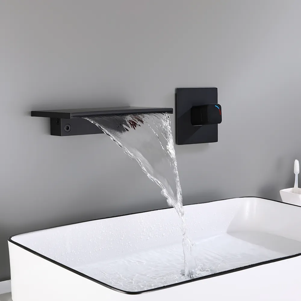 Salle de bain cascade robinets simple levier en laiton moderne lavabo mitigeur 