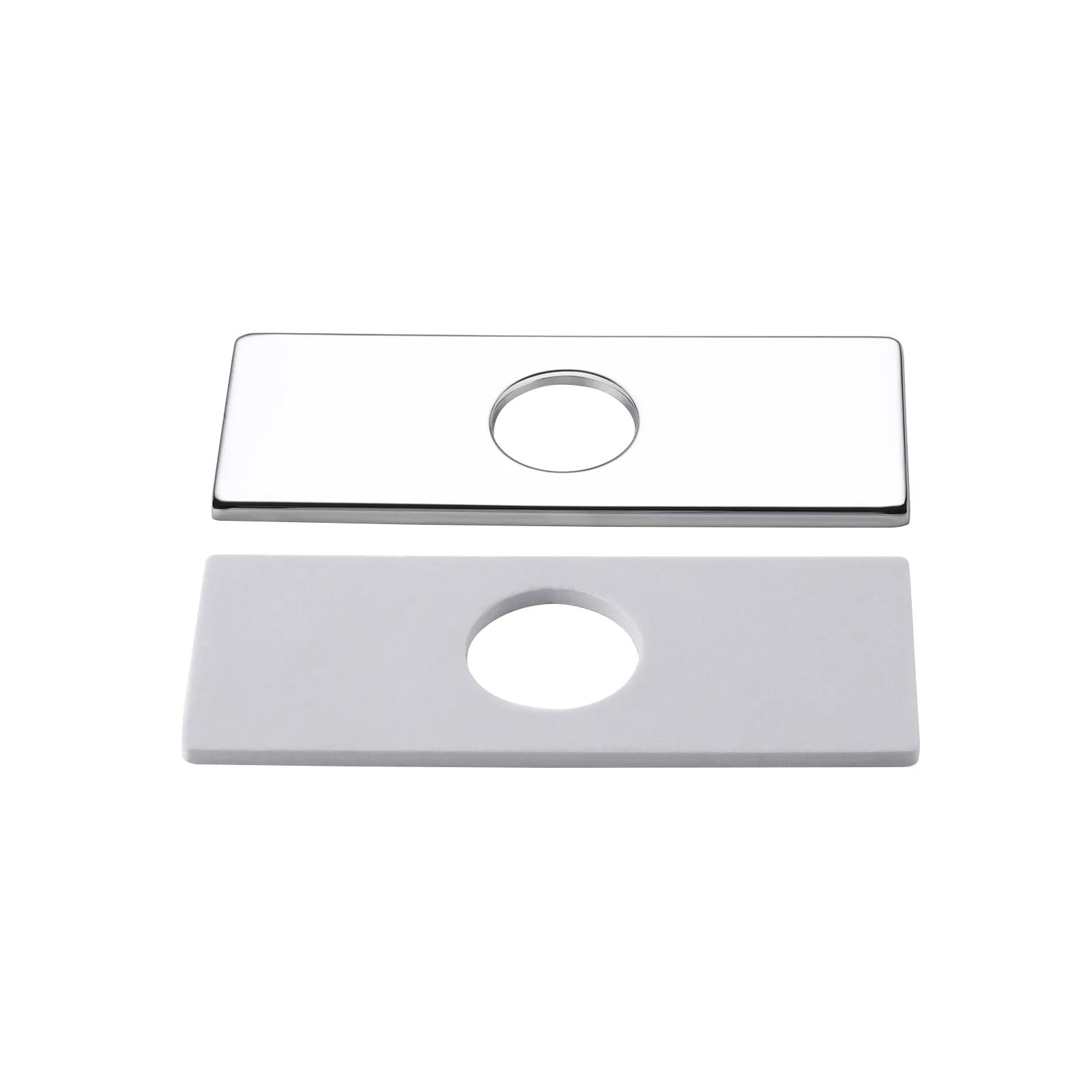 Square Escutcheon Plate Bathroom Vanity Sink Faucet Hole Cover Deck Plate Polished Chrome