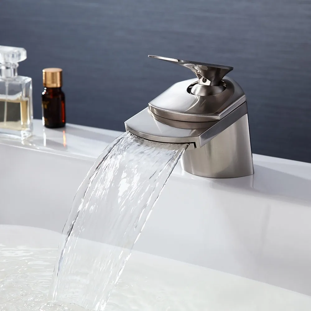 Bathroom Sink Faucet Brushed Nickel Rotation Single Handle One Hole Deck Mount Lavatory Leekayer,LK6301 