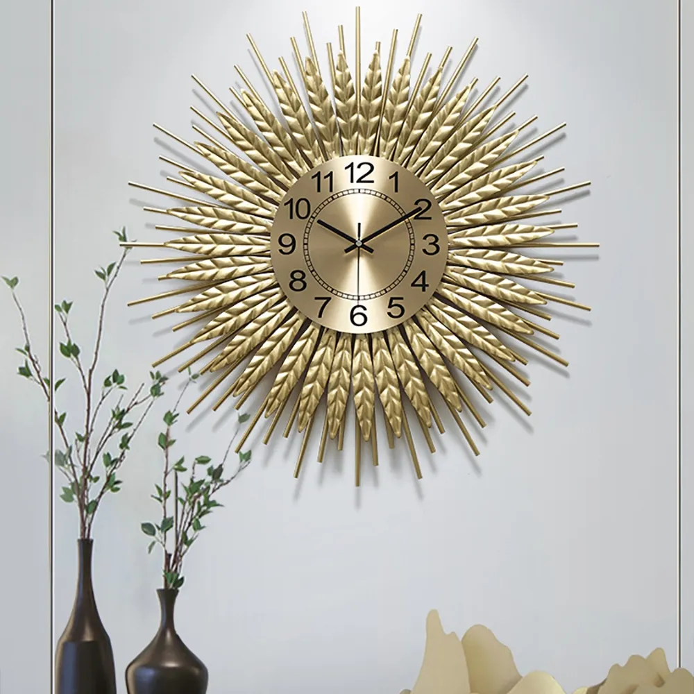 Large 3D Sunburst Metal Oversized Wall Clock 