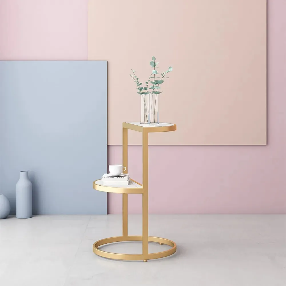 gold 2 tier side table