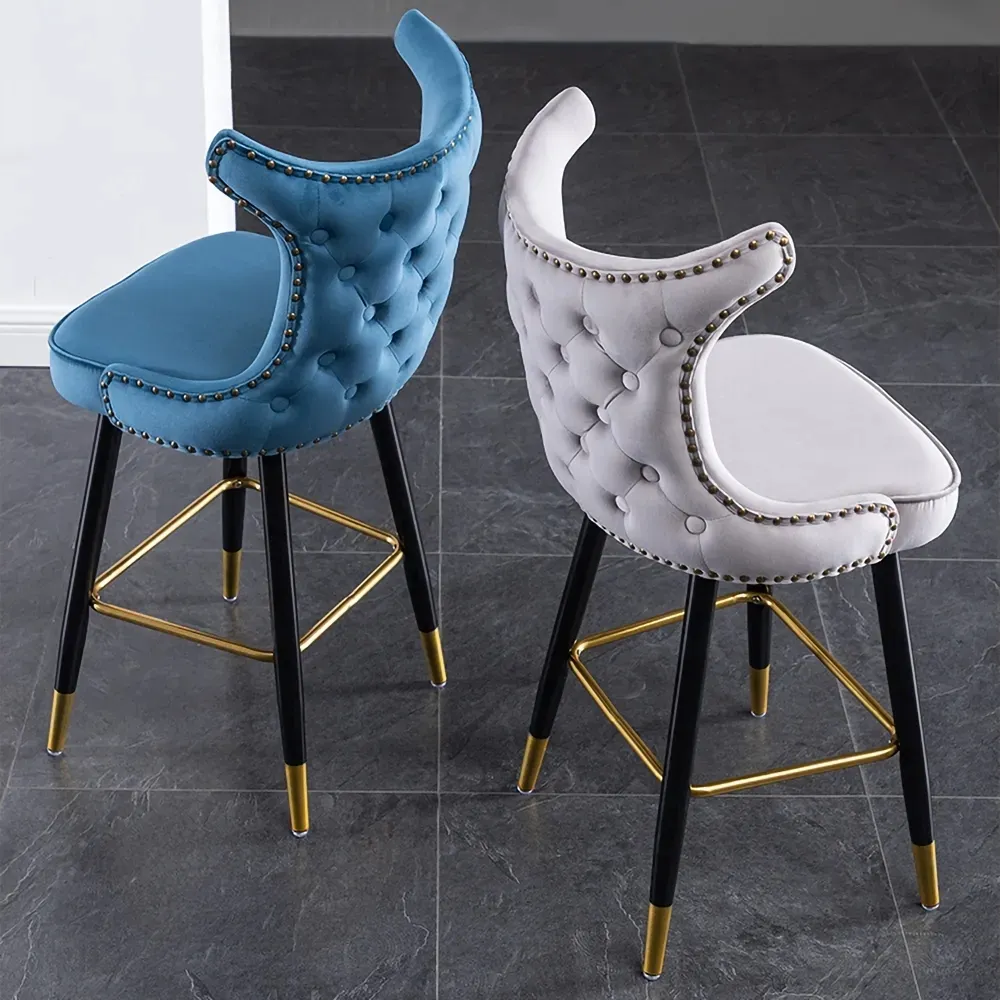 counter height bar stools tufted