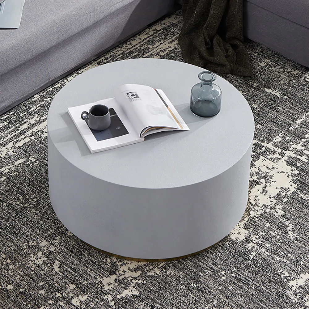 industrial coffee table round cement coffee table in light gray