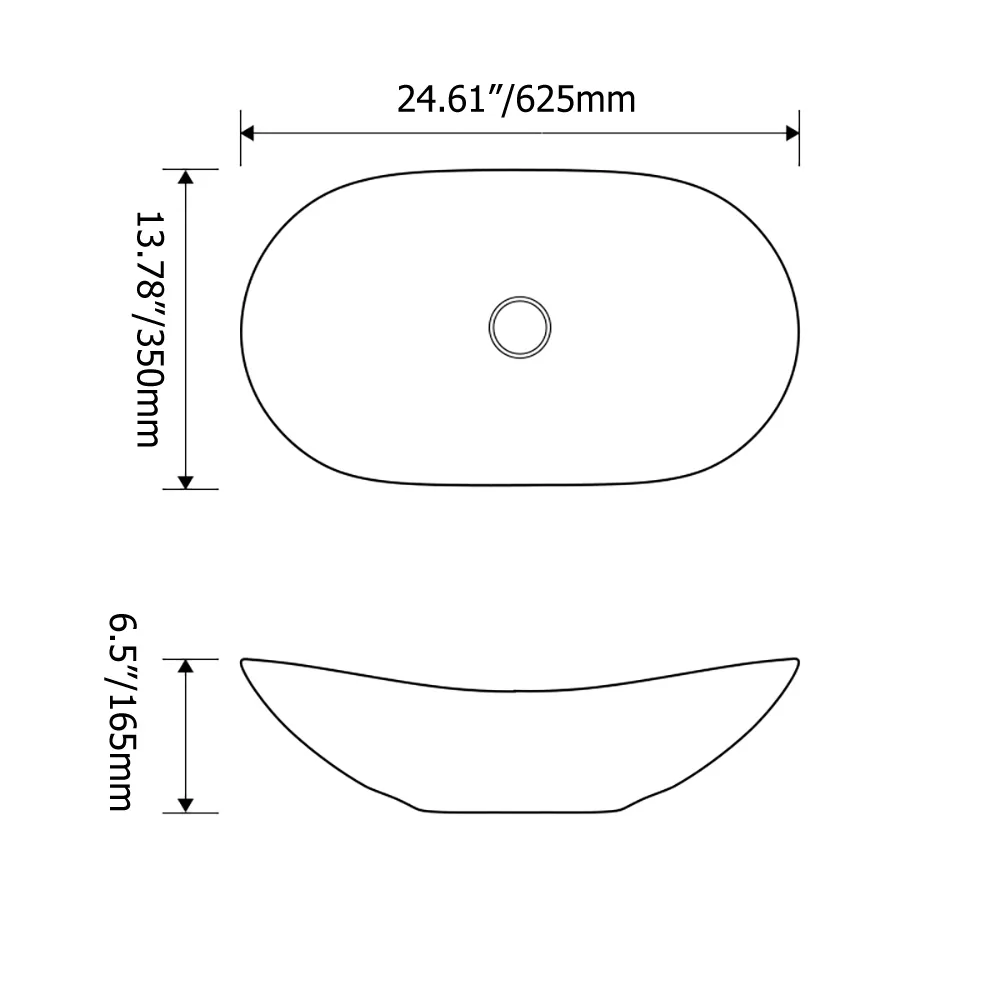 Ceramic Vessel Bathroom Wash Sink Boat Shaped Marble Pattern