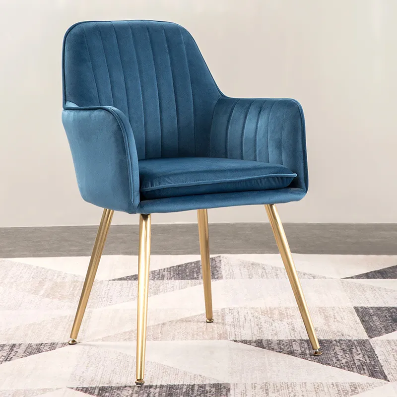 Modern Dining Chair Blue Velvet, Blue Velvet Upholstered Dining Chairs