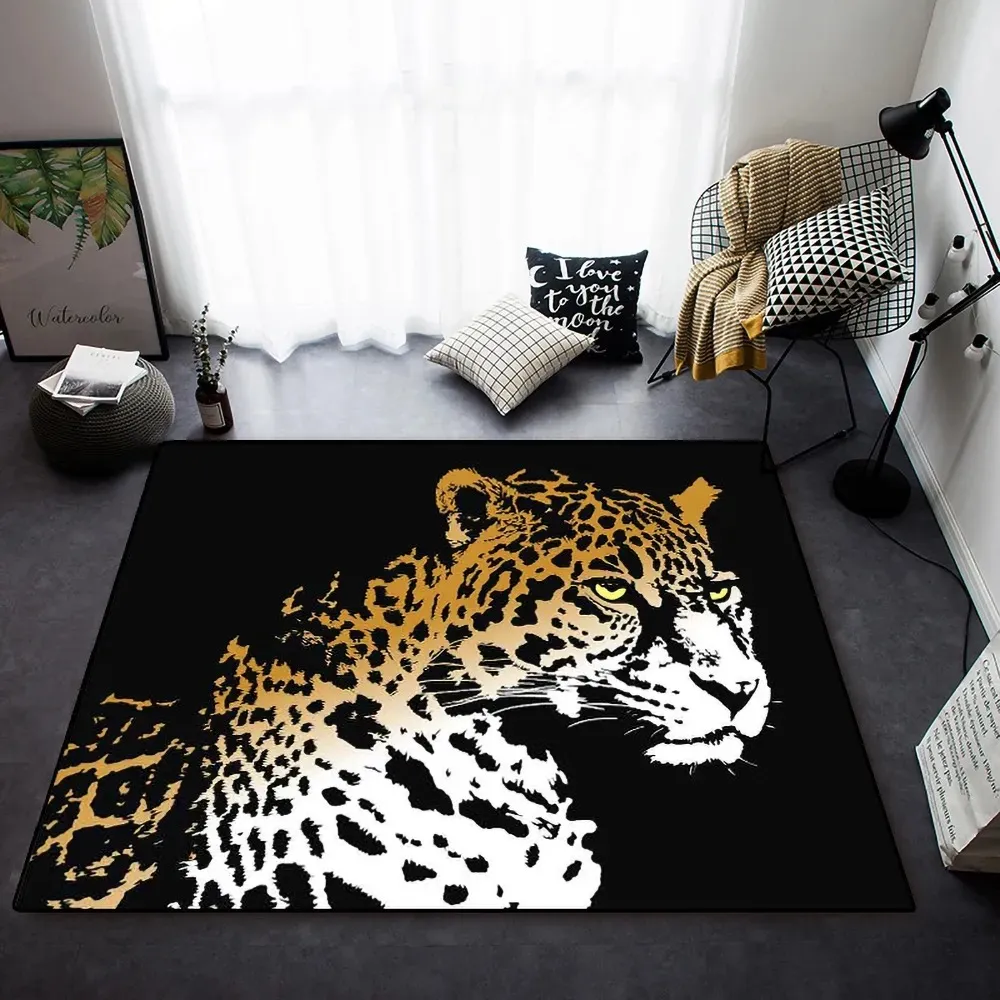 Animal Print Area Rug 5' x 7' Leopard African Style-Homary