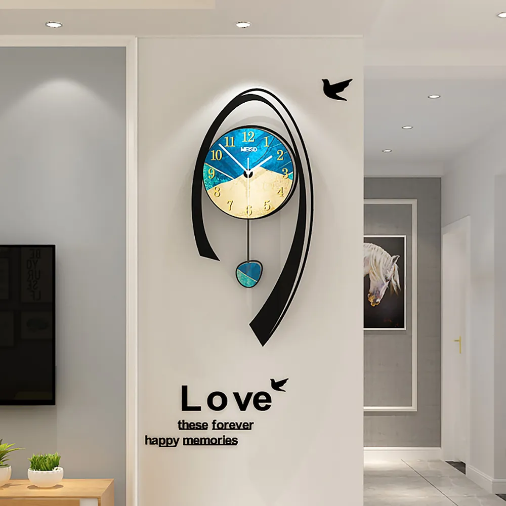 Heart Shape Wall Clock 5 Multi Photo Picture Frame Wall Hanging White 