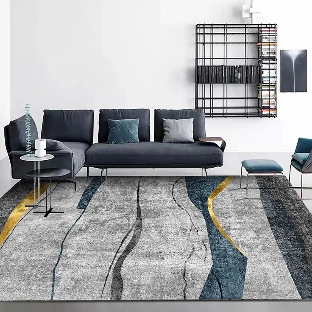 grey and gold area rug