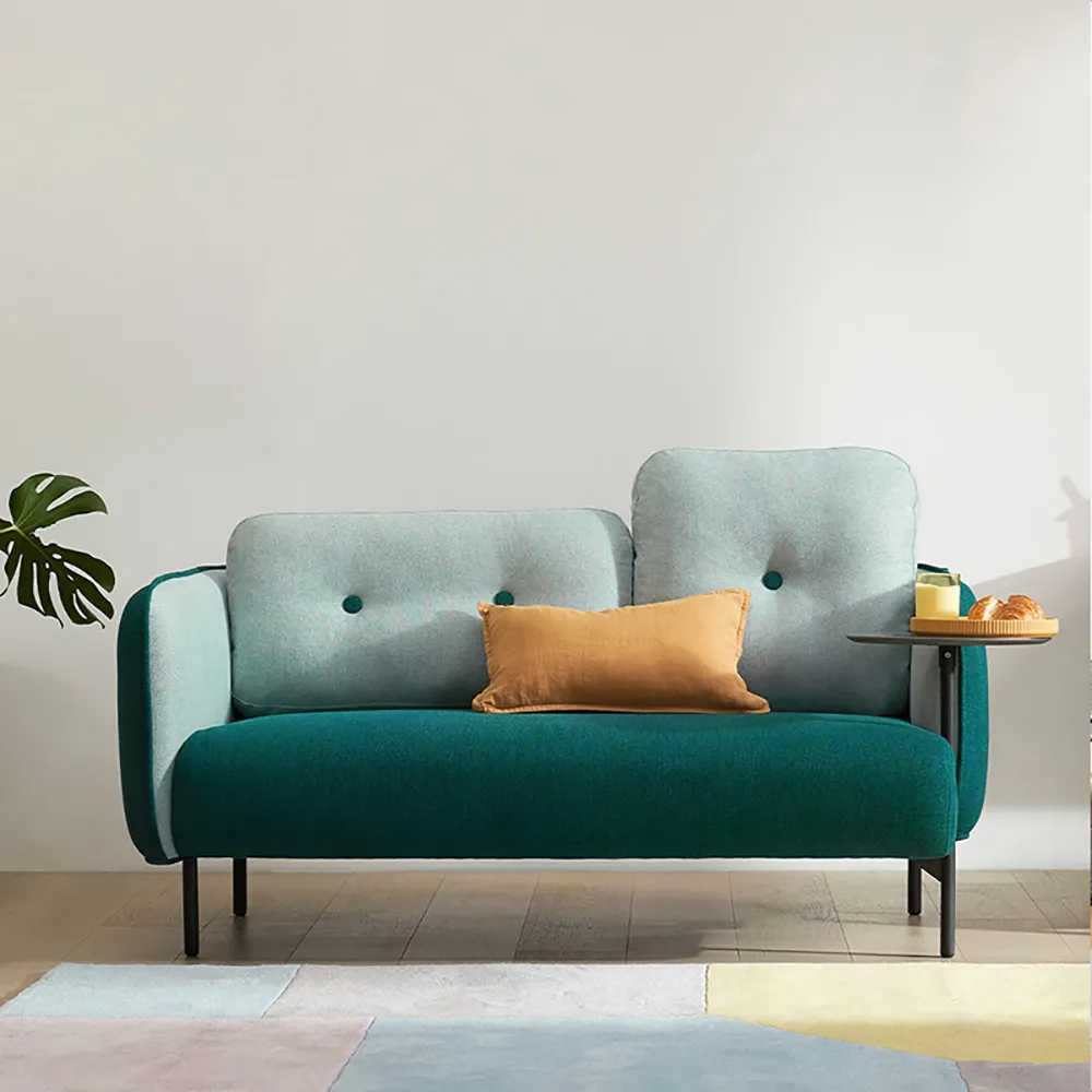 Sofá nórdico verde tapizado sofá de 2 plazas 59,1