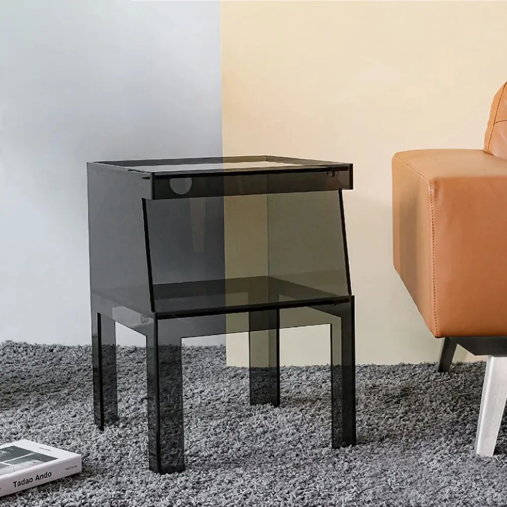 acrylic side table with storage