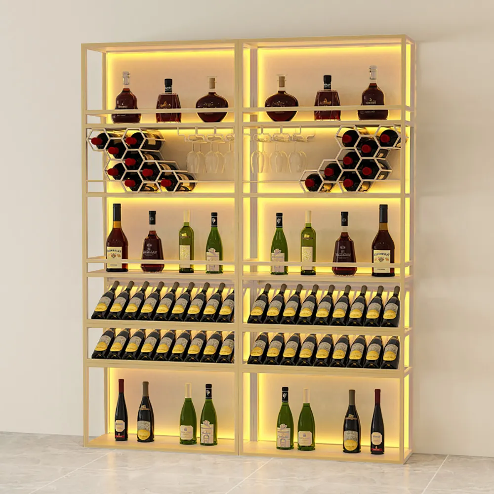 8 Holes Melairy Stainless Steel Wall-Mounted Wine Rack for Kitchen Stylish Modern Bar Wine Rack 