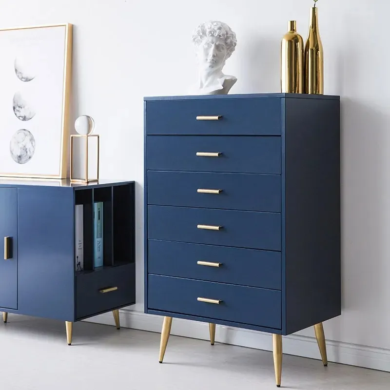 Narre 4 Drawer Dresser Modern Blue Wood, All Wood 4 Drawer Dressers
