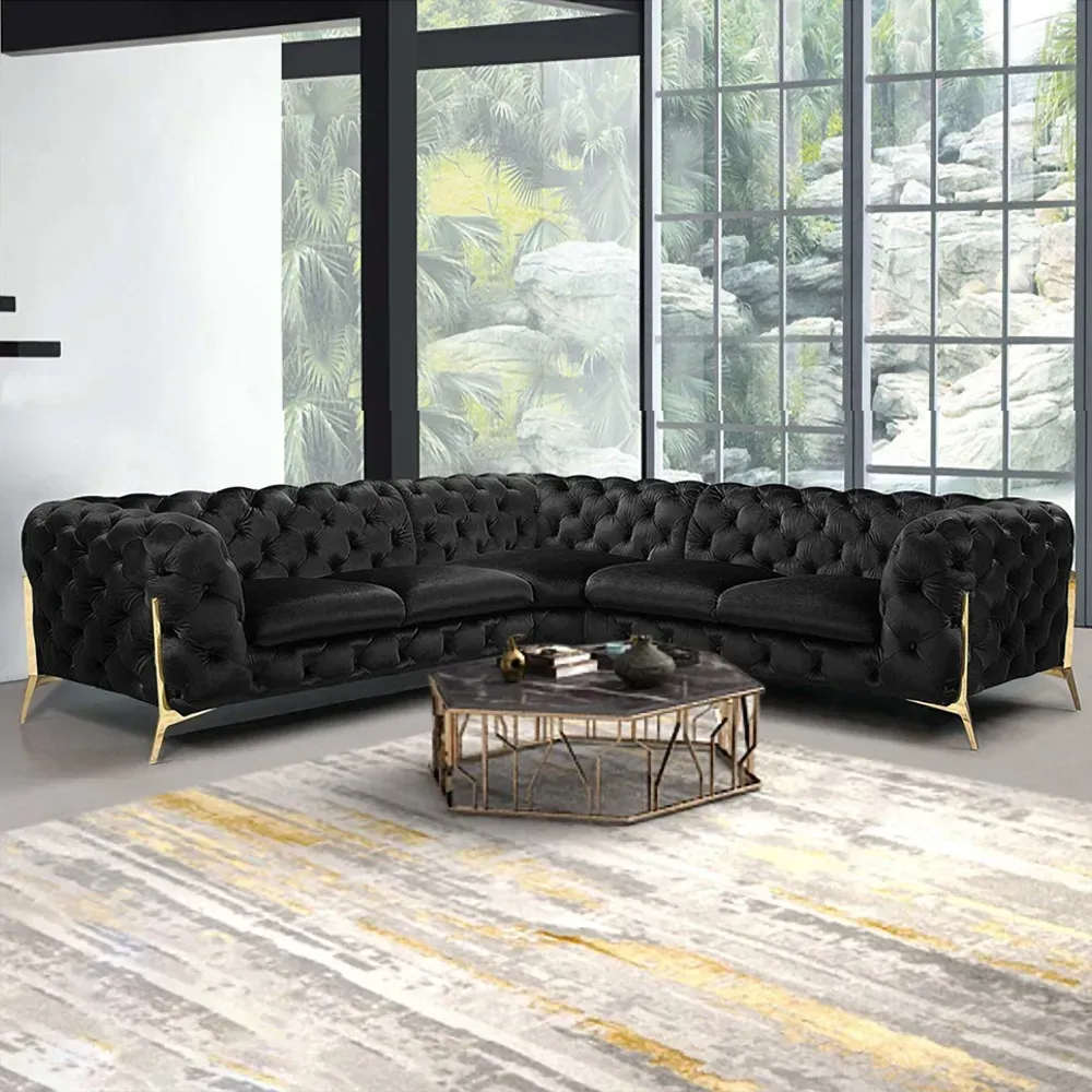 Modernes Sofa Sectionals Samt gepolstertes Sofa Chesterfield Sofa ...