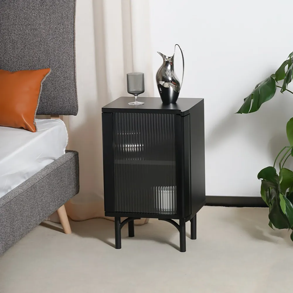 black silver bedside table