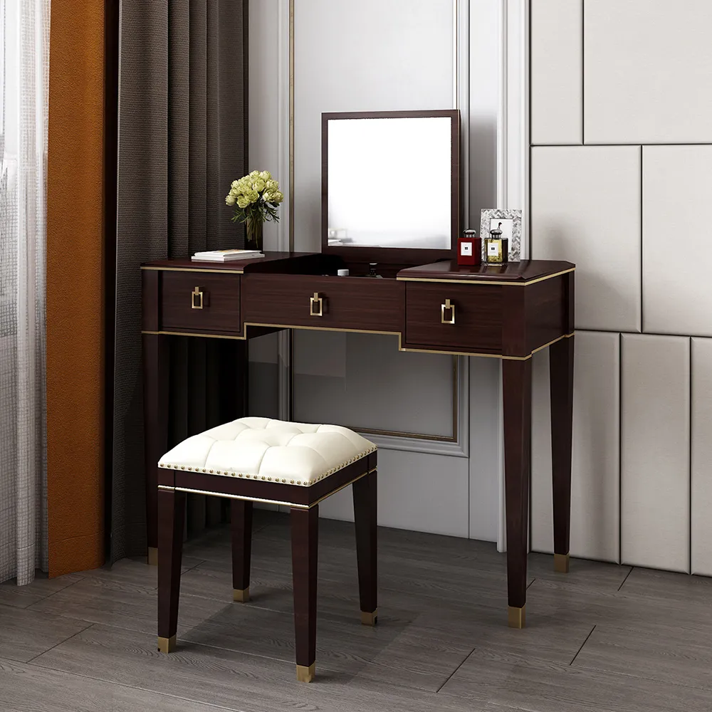 walnut vanity makeup