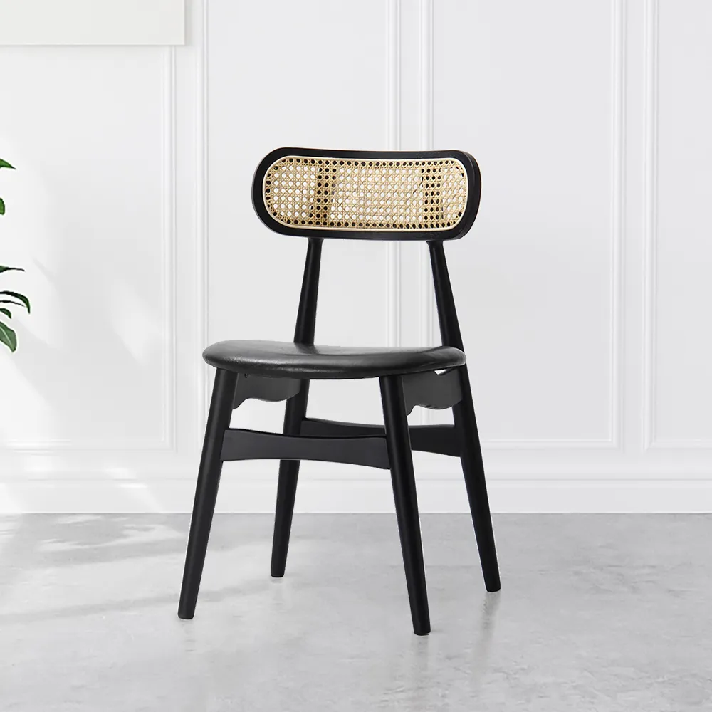 rattan black dining chairs