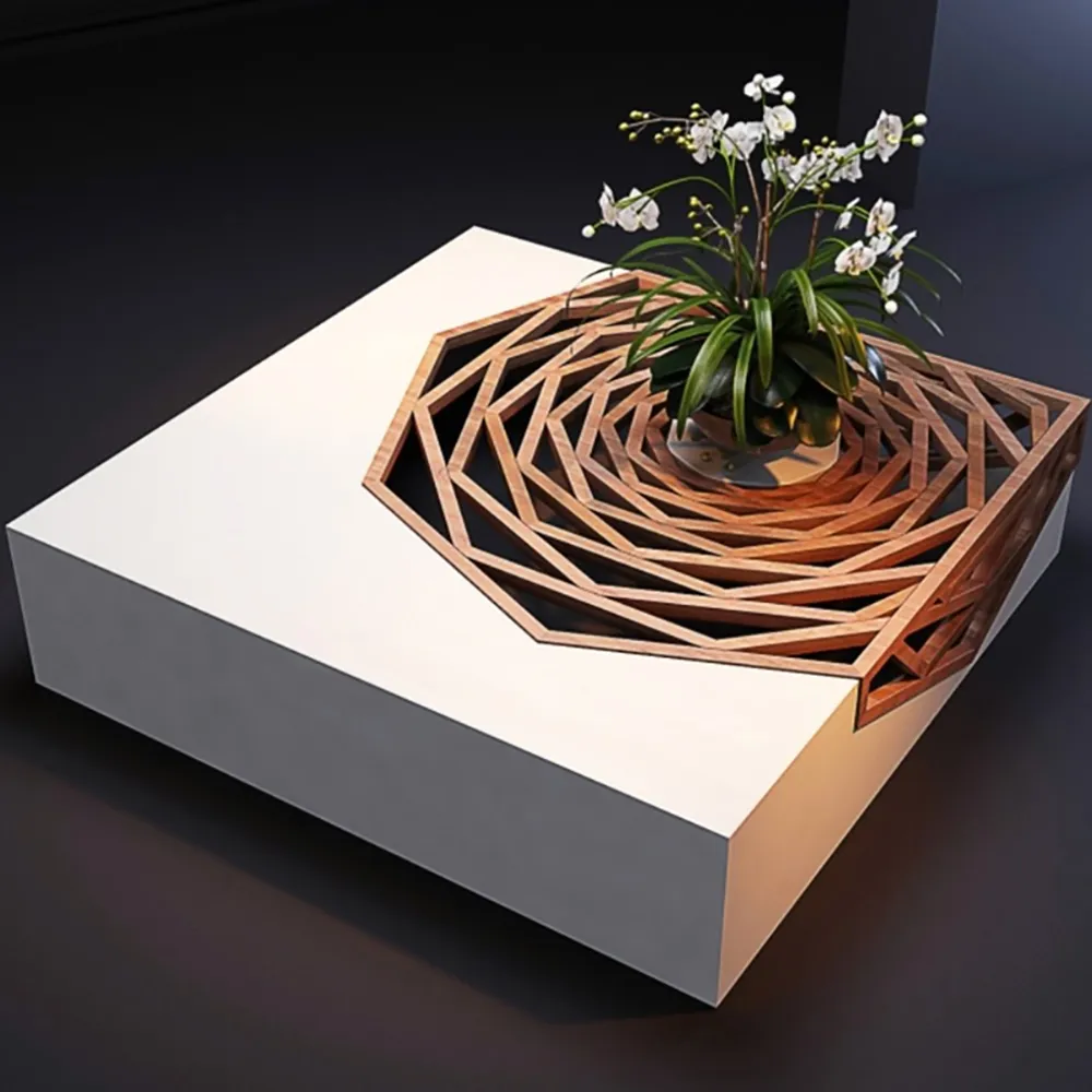 hanako solid wood abstract coffee table