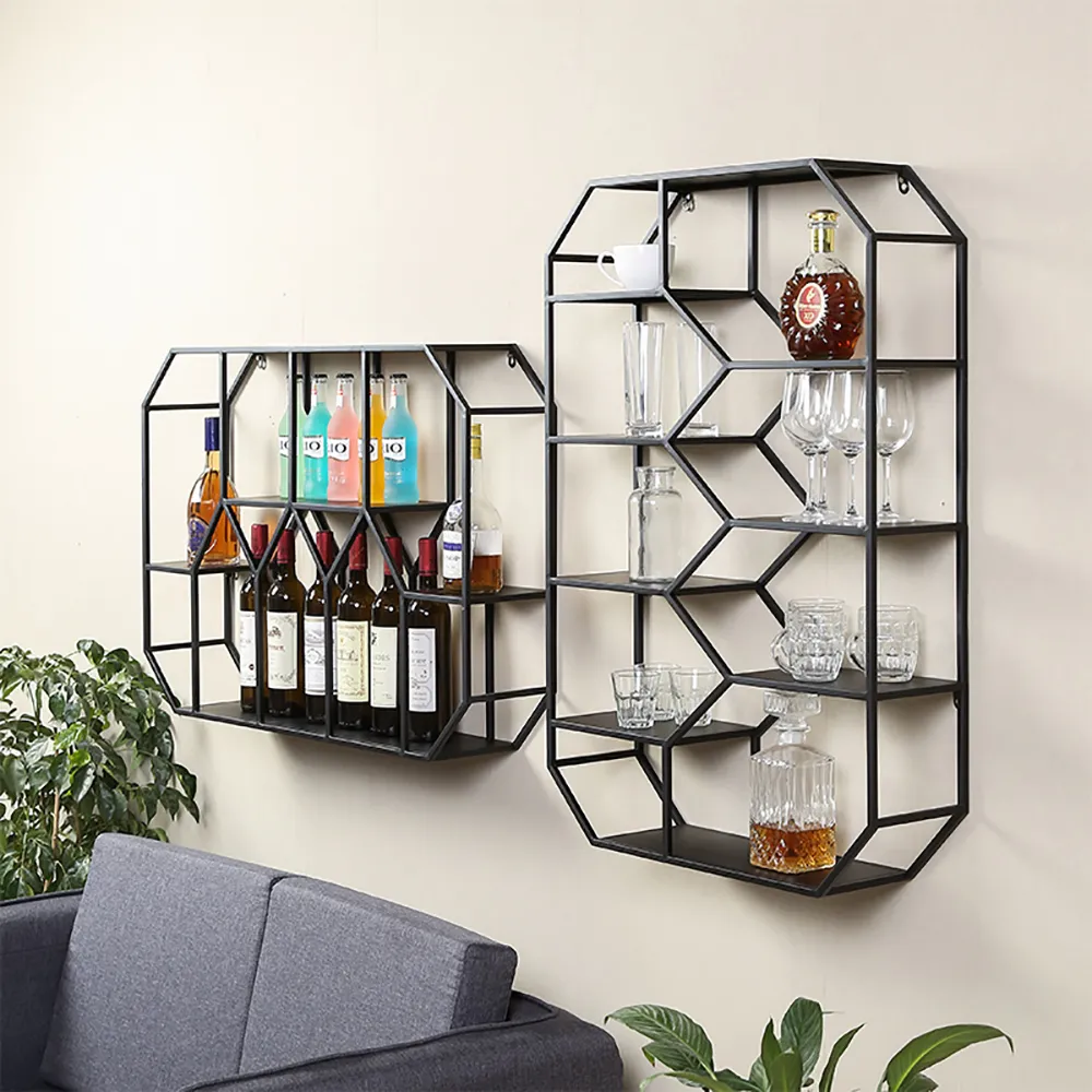 Details about   Geometric Floating Display Home Shelves Bookshelf Wall Mounted Storage Organizer 